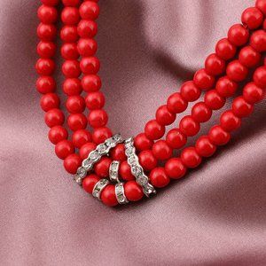 RED HOWLITE / GENUINE GEMSTONE